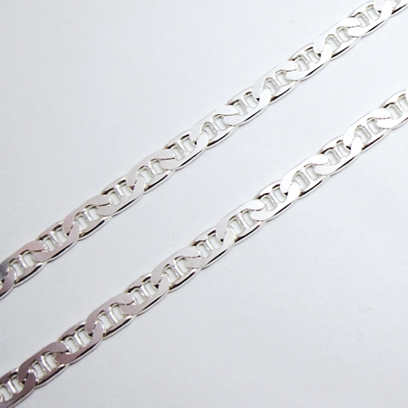 Sterling Silver 4mm Flat Gucci Link w/Lobster clasp - Click Image to Close